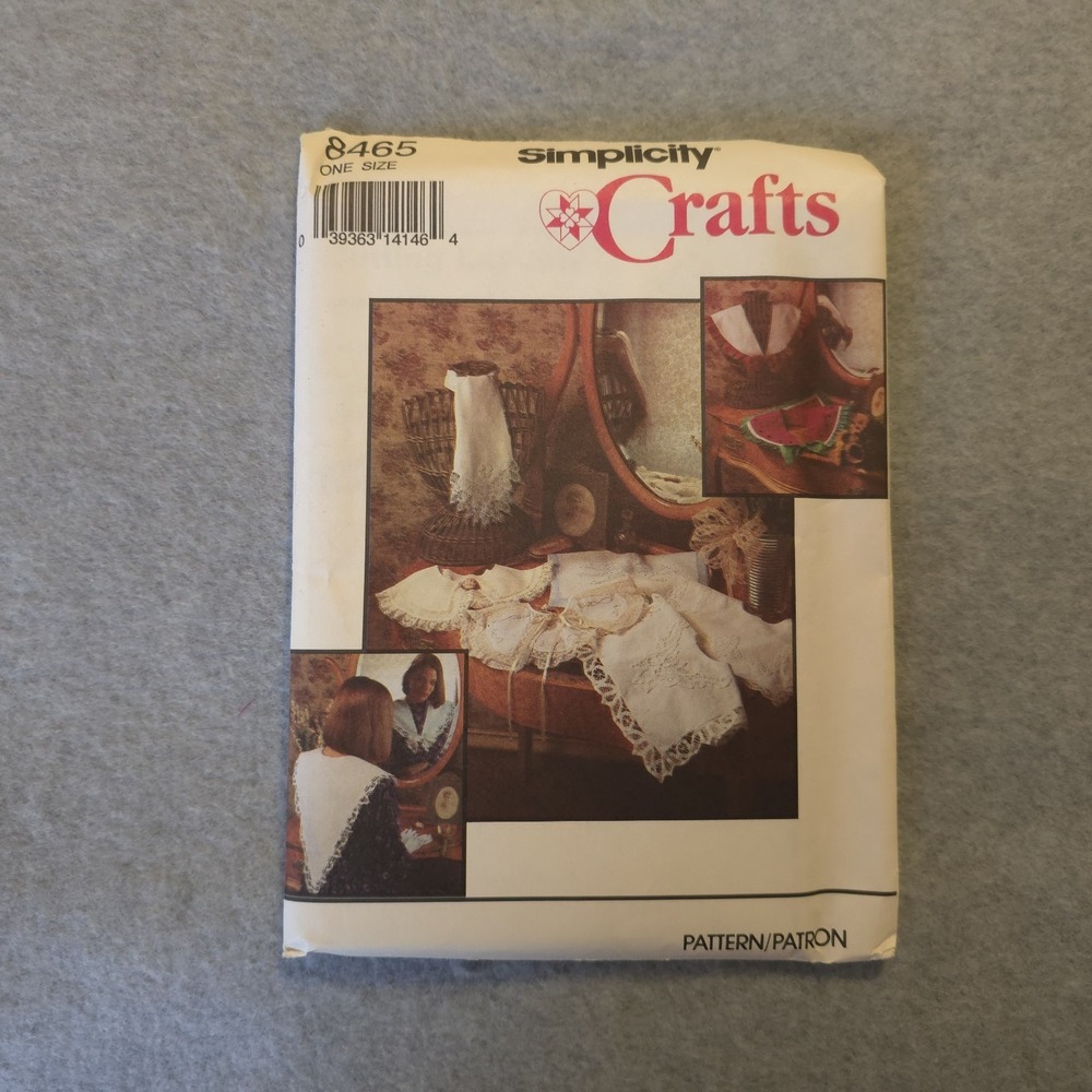 Simplicity Crafts 8465 Vintage Sewing Pattern Lace Collar Bib Scarf Uncut